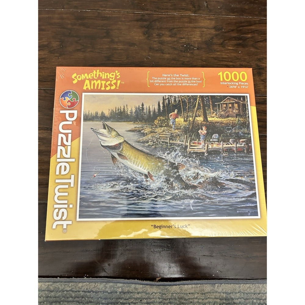1000 Pc PuzzleTwist Something's Amiss! Puzzle "Beginners Luck" Jigsaw Fishing